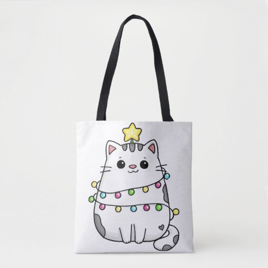 Tote Bag Design de Noël de chat mignon (Devant)