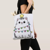Tote Bag Design de Noël de chat mignon (De près)