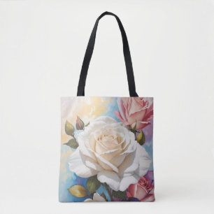Tote Bag Design de peinture Rose Bouquet
