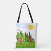 Tote Bag Design de petits chevaux pour les enfants (Dos)