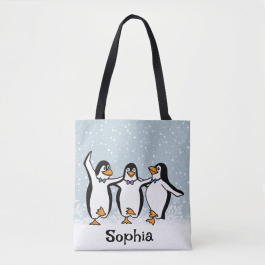 Tote Bag Design de pingouins dansants (Devant)