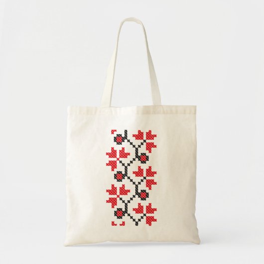 Tote Bag Design de point de croix de fleur rouge (Devant)