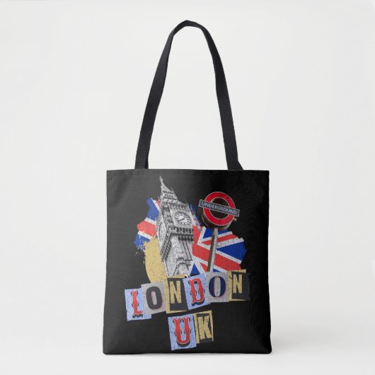 Tote Bag Design de style rétro à Londres (Devant)