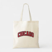 Tote Bag Design de texte du style Varsity Red Block de Chic (Dos)