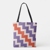 Tote Bag Design de zigzag Chevron en couleurs naturelles (Dos)