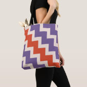 Tote Bag Design de zigzag Chevron en couleurs naturelles (De près)
