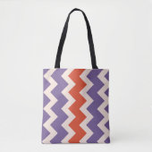 Tote Bag Design de zigzag Chevron en couleurs naturelles (Devant)