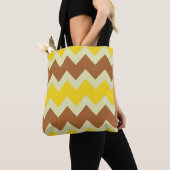 Tote Bag Design de zigzag Chevron en couleurs naturelles (De près)
