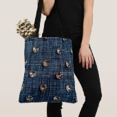 Tote Bag Design Denim et Diamond Large Fourre-tout (De près)