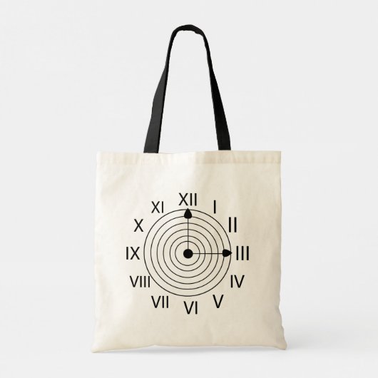 Tote Bag Design d'horloge romaine noir et blanc (Dos)