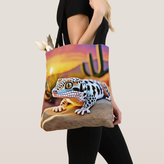 Tote Bag Design du désert de Leopard Gecko (De près)
