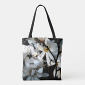 Tote Bag Design élégant fleur magnolia noir blanc (Dos)