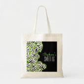 Tote Bag Design élégant Green Sweet 16 Zebra Heart Design N (Devant)
