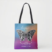 Tote Bag Design élégant papillon avec coucher de soleil Ext (Devant)