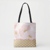 Tote Bag Design élégant rose et or (Devant)