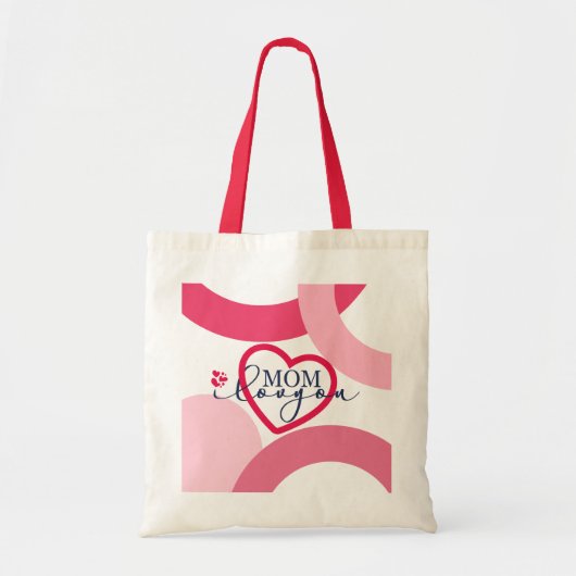 Tote Bag Design élégant Texte Maman Je t'aime Avec coeur  (Devant)