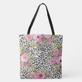 Tote Bag Design Empreinte de léopard et floral élégant (Devant)
