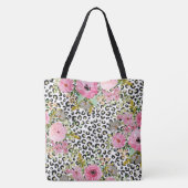 Tote Bag Design Empreinte de léopard et floral élégant (Dos)
