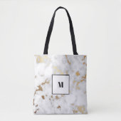 Tote Bag Design en marbre Monogram Gold Classy (Devant)