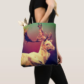 Tote Bag Design en polygone de cerf (De près)