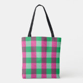 Tote Bag Design En vichy chèque rose (Dos)