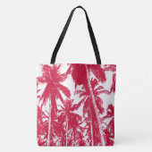 Tote Bag Design Feuille de palmiers rouges et blancs (Devant)