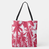 Tote Bag Design Feuille de palmiers rouges et blancs (Dos)