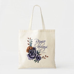 Tote Bag Design floral avec citation biblique "Réjouissez t