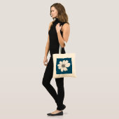 Tote Bag Design floral bleu turquoise (Devant (modèle))