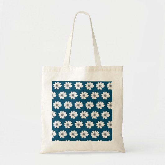 Tote Bag Design floral bleu Turquoise (Devant)
