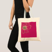 Tote Bag Design Floral doré rose (Devant (produit))