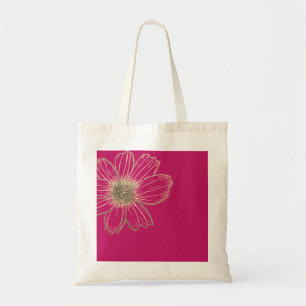 Tote Bag Design Floral doré rose