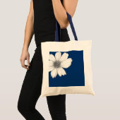 Tote Bag Design floral Marine Bleu (Devant (produit))