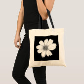 Tote Bag Design floral noir et blanc (Devant (produit))