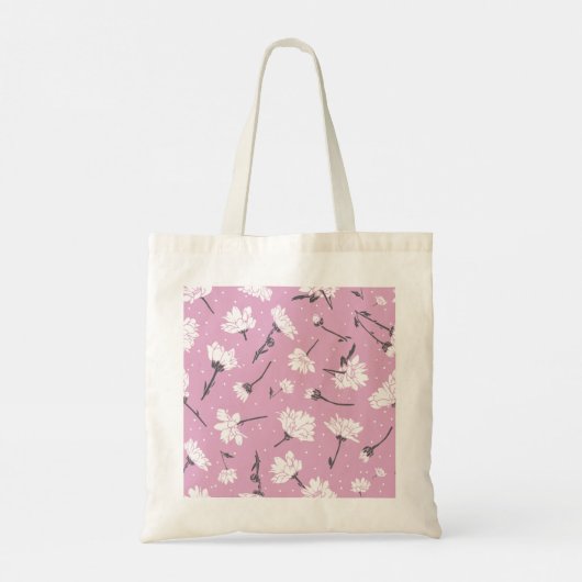 Tote Bag Design Floral Rose - Art Fleur Élégant (Dos)