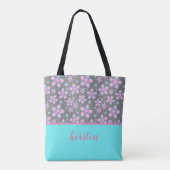 Tote Bag Design floral rose personnalisé (Dos)