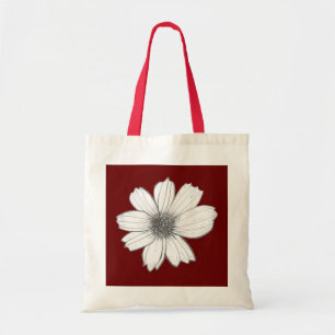 Tote Bag Design floral Vin rouge
