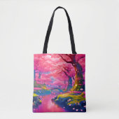 Tote Bag Design forestier en fleurs roses (Devant)