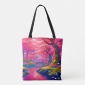 Tote Bag Design forestier en fleurs roses (Dos)