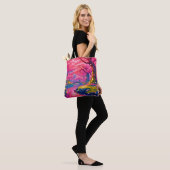 Tote Bag Design forestier en fleurs roses (Sur le modèle)