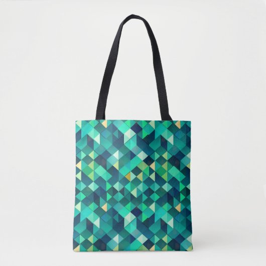 Tote Bag Design géométrique avec tons verts (Devant)