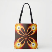 Tote Bag Design géométrique noir et orange (Devant)