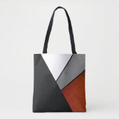 Tote Bag Design géométrique noir noir blanc et gris (Devant)