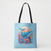 Tote Bag Design Graphique Coloré D'Une Baleine (Devant)