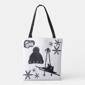 Tote Bag Design hiver noir et blanc. (Dos)