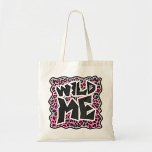 Tote Bag Design Léopard Sauvage Noir et Rose Chaud