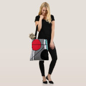 Tote Bag Design "Lignes et ronds" (Sur le modèle)