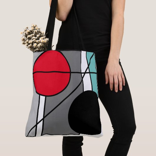 Tote Bag Design "Lignes et ronds" (De près)