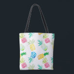 Tote Bag Design moderne d'ananas en aquarelle<br><div class="desc">Ananas colorés et amusants à l'aquarelle modelé sur l'arrière - plan blanc pour une ambiance tropicale moderne</div>