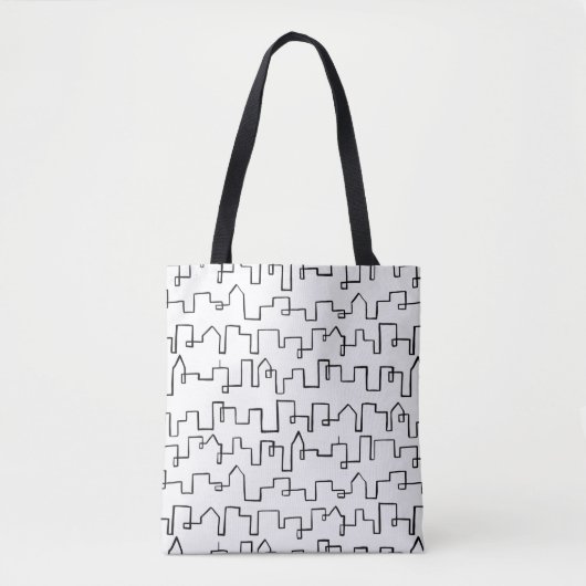 Tote Bag Design moderne peint Cityscape (Devant)